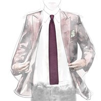 Hollyhock pink knitted tie Alternative Image