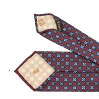 Bordeaux silk twill tie with floral print Alternative Image
