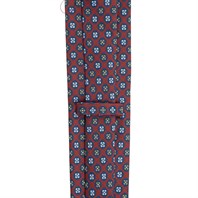 Bordeaux silk twill tie with floral print Alternative Image