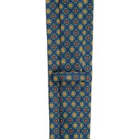 Cravatta in twill di seta blu con stampa floreale Immagine alternativa