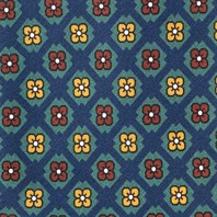 Cravatta in twill di seta blu con stampa floreale Immagine alternativa