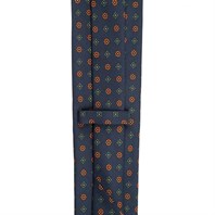 Blue silk twill tie with floral print Alternative Image