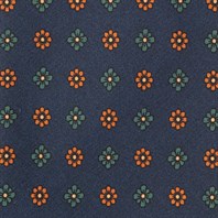 Blue silk twill tie with floral print Alternative Image
