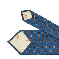 Bluette silk twill tie with floral print Alternative Image