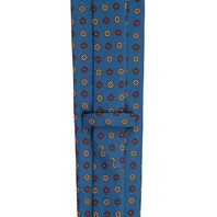Bluette silk twill tie with floral print Alternative Image