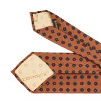 Brick silk twill tie with floral print Alternative Image
