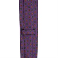 Cravatta in twill di seta prugna con stampa floreale Immagine alternativa