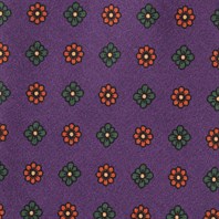 Cravatta in twill di seta prugna con stampa floreale Immagine alternativa