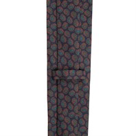 Cravatta in twill di seta blu con stampa paisley Immagine alternativa