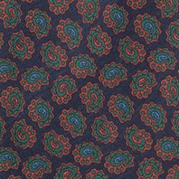 Cravatta in twill di seta blu con stampa paisley Immagine alternativa