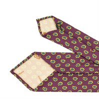 Cravatta in twill di seta bordeaux con stampa paisley Immagine alternativa