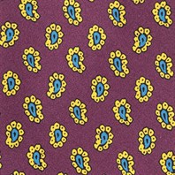 Cravatta in twill di seta bordeaux con stampa paisley Immagine alternativa