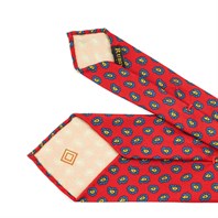 Cravatta in twill di seta rosso con stampa paisley Immagine alternativa