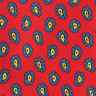 Cravatta in twill di seta rosso con stampa paisley Immagine alternativa