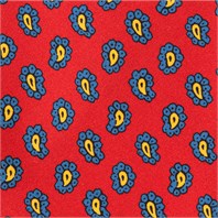 Red silk twill tie with paisley pattern Alternative Image