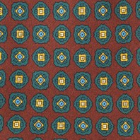 Brown silk twill tie with geometric print Alternative Image