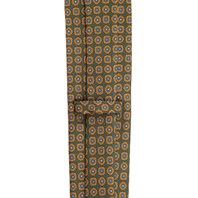 Green silk twill tie with geometric print Alternative Image