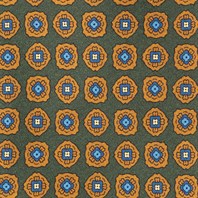 Green silk twill tie with geometric print Alternative Image