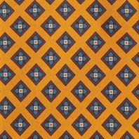 Cravatta in twill di seta arancione con stampa geometrica Immagine alternativa