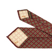 Bordeaux silk twill tie with geometric print Alternative Image