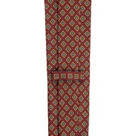 Bordeaux silk twill tie with geometric print Alternative Image