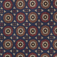 Midnight blue silk twill tie with geometric print Alternative Image