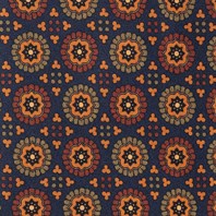 Cravatta in twill di seta blu con stampa geometrica Immagine alternativa