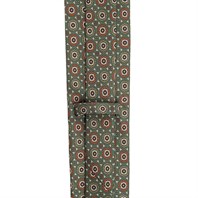 Cravatta in twill di seta verde con stampa geometrica Immagine alternativa