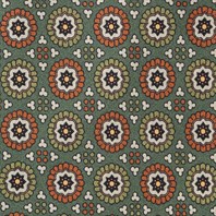 Cravatta in twill di seta verde con stampa geometrica Immagine alternativa