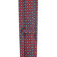 Cravatta in twill di seta rosso con stampa floreale Immagine alternativa