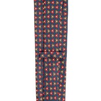 Cravatta in twill di seta blu con stampa floreale Immagine alternativa