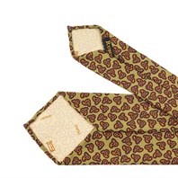 Cravatta in twill di seta kaki con stampa paisley Immagine alternativa