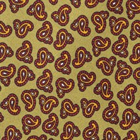 Cravatta in twill di seta kaki con stampa paisley Immagine alternativa