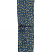Cravatta in twill di seta blu con stampa paisley Immagine alternativa