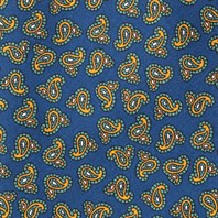 Cravatta in twill di seta blu con stampa paisley Immagine alternativa