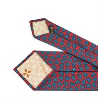 Cravatta in twill di seta bordeaux con stampa paisley Immagine alternativa