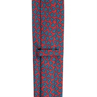 Cravatta in twill di seta bordeaux con stampa paisley Immagine alternativa