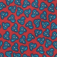 Cravatta in twill di seta bordeaux con stampa paisley Immagine alternativa
