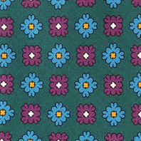 Green silk twill tie with floral print Alternative Image