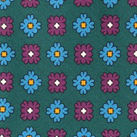 Green silk twill tie with floral print Alternative Image