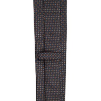 Blue silk twill tie with floral print Alternative Image