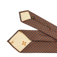 Mattone silk twill tie with floral print Alternative Image