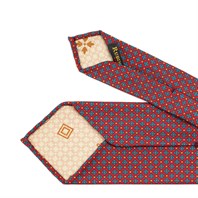 Red silk twill tie with floral print Alternative Image