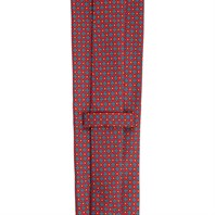 Red silk twill tie with floral print Alternative Image