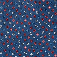 Blue silk twill tie with floral print Alternative Image