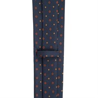 Blue silk twill tie with geometric print Alternative Image