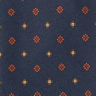 Blue silk twill tie with geometric print Alternative Image
