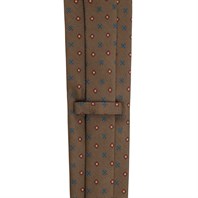 Brown silk twill tie with geometric print Alternative Image