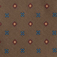 Brown silk twill tie with geometric print Alternative Image