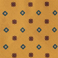 Ocher silk twill tie with geometric print Alternative Image